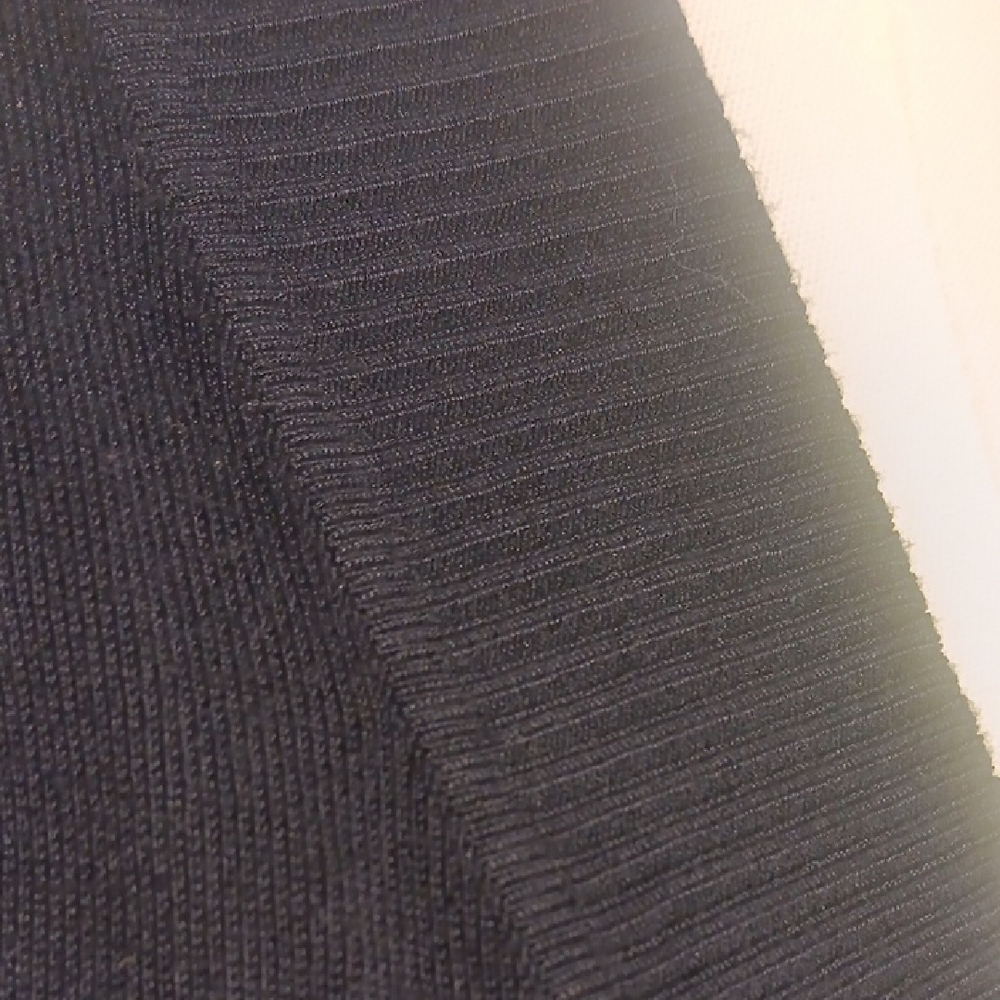 Navy Blue Open Front Cardigan With Ribbed Details Down Front And On Arms - Picture 6 of 11